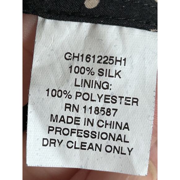 Grey jason wu Sz 6 silk modern polka dot black & beige tunic waist defining ties - Picture 7 of 7